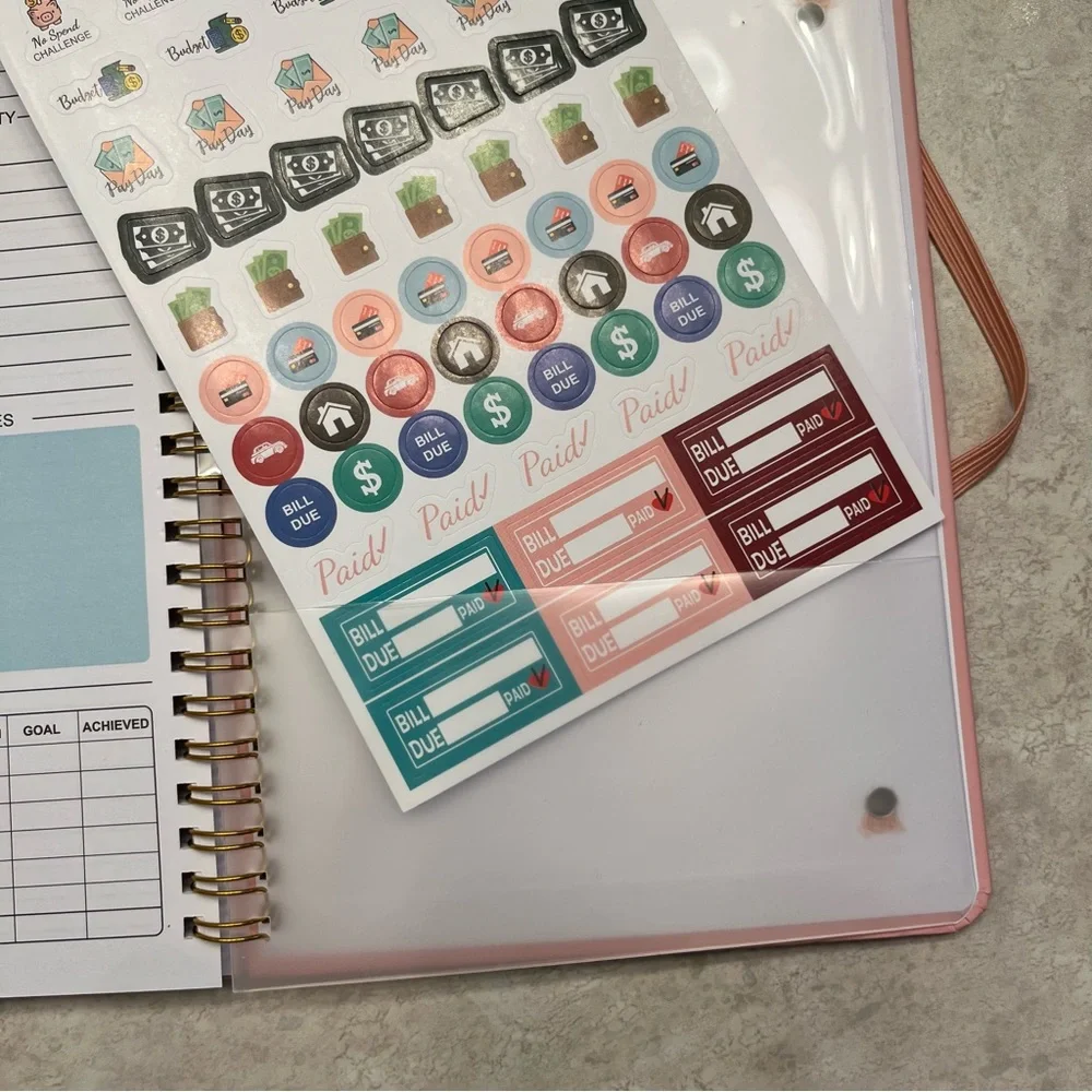 Floral Pink Undated Weekly Planner Stickers Budgeting